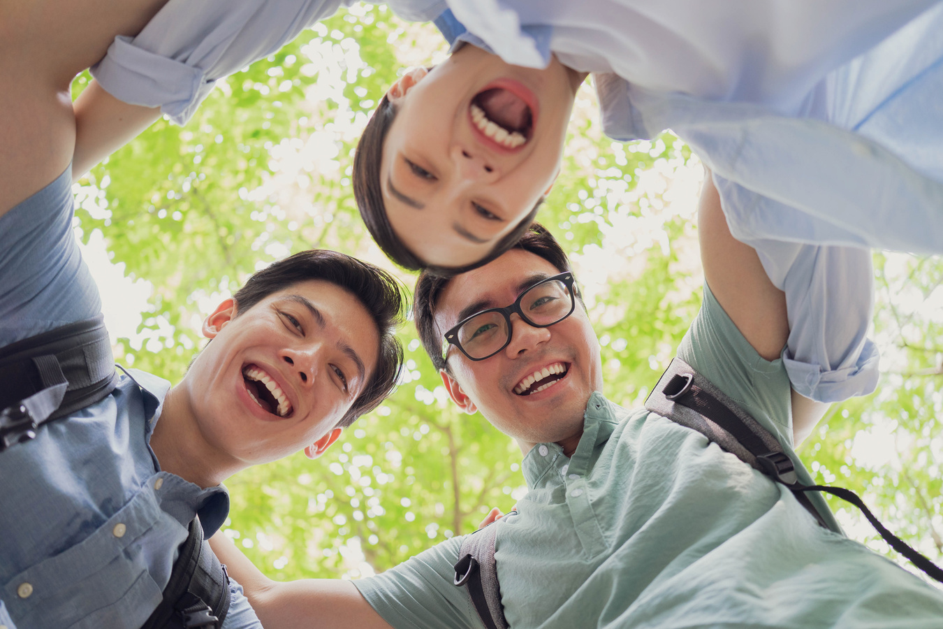 Photo of group Asian student outside